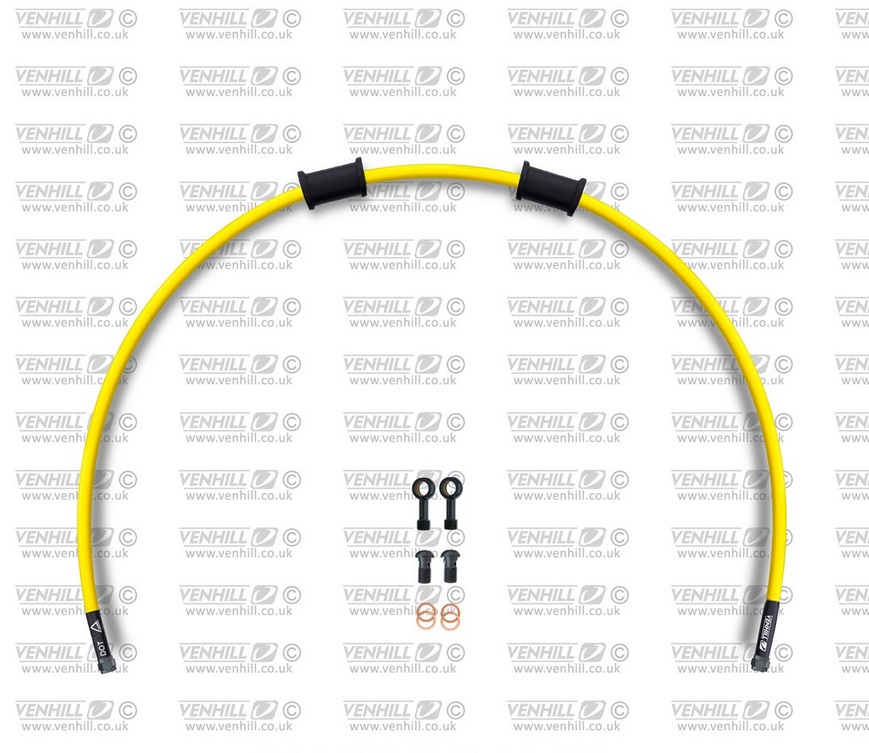 Rear brake hose kit Venhill POWERHOSEPLUS TRI-8003RB-YE (1 hose in kit) Yellow hoses, black fittings